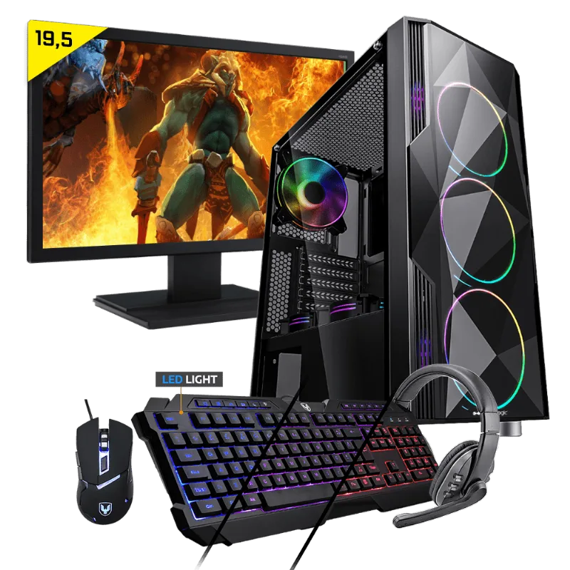 Kit Pc Gamer Neologic Start NLI81686 Ryzen 5 2400G 8GB (Radeon Vega 11 Integrado) 1TB + Monitor 19,5