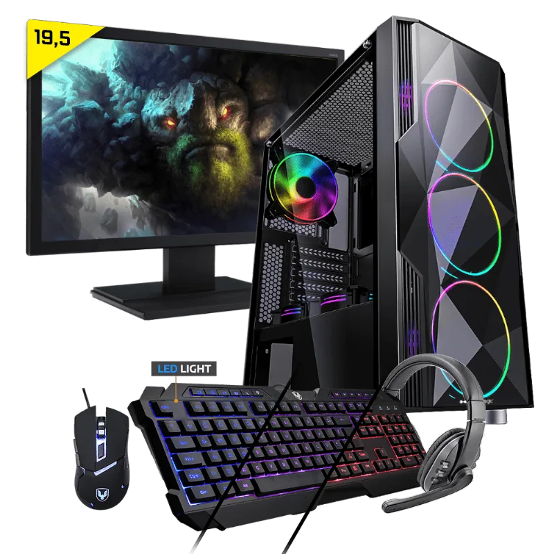 Kit Pc Gamer Neologic Start NLI81688 Ryzen 5 3400G 8GB (Radeon Vega 11 Integrado) 1TB + Monitor 19,5