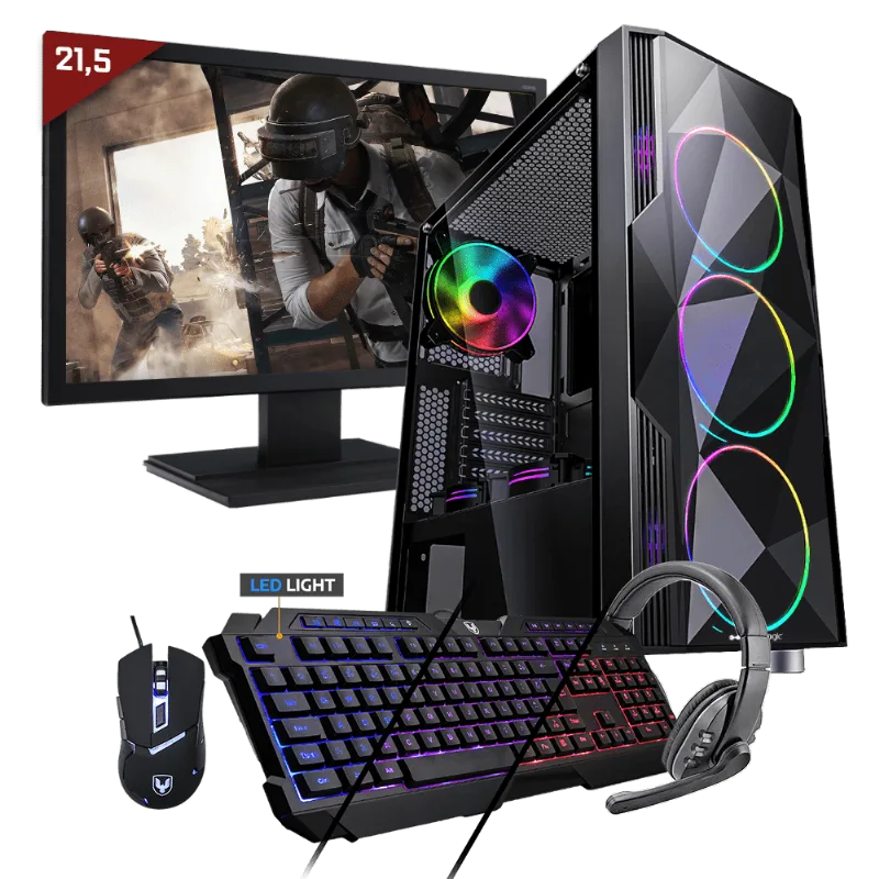 Kit Pc Gamer Neologic Start NLI81689 Ryzen 3 2200G 8GB (Radeon Vega 8 Integrado) 1TB + Monitor 21,5