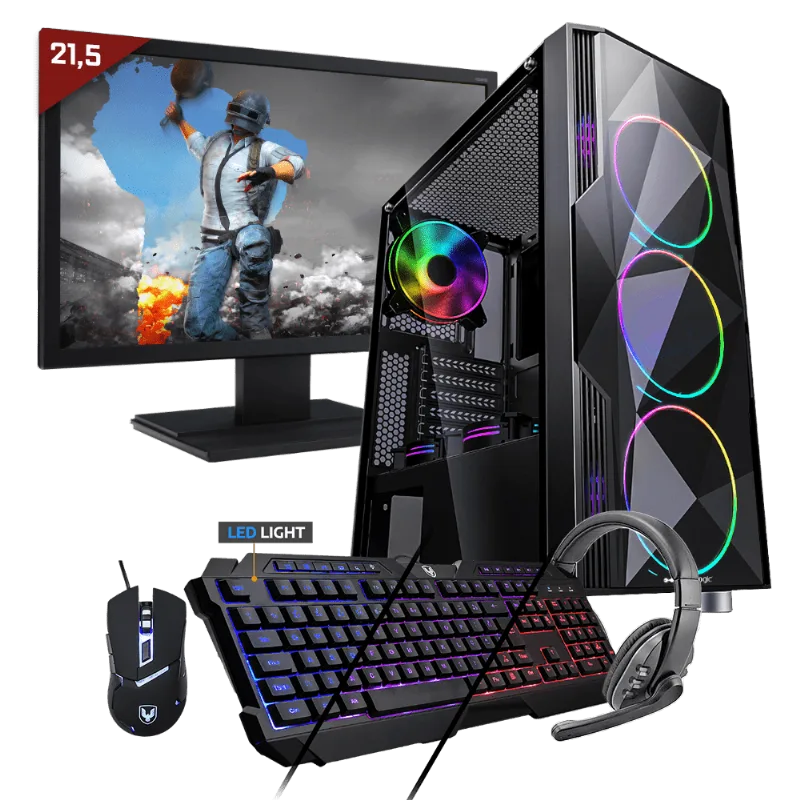Kit Pc Gamer Neologic Start NLI81690 Ryzen 5 2400G 8GB (Radeon Vega 11 Integrado) 1TB + Monitor 21,5