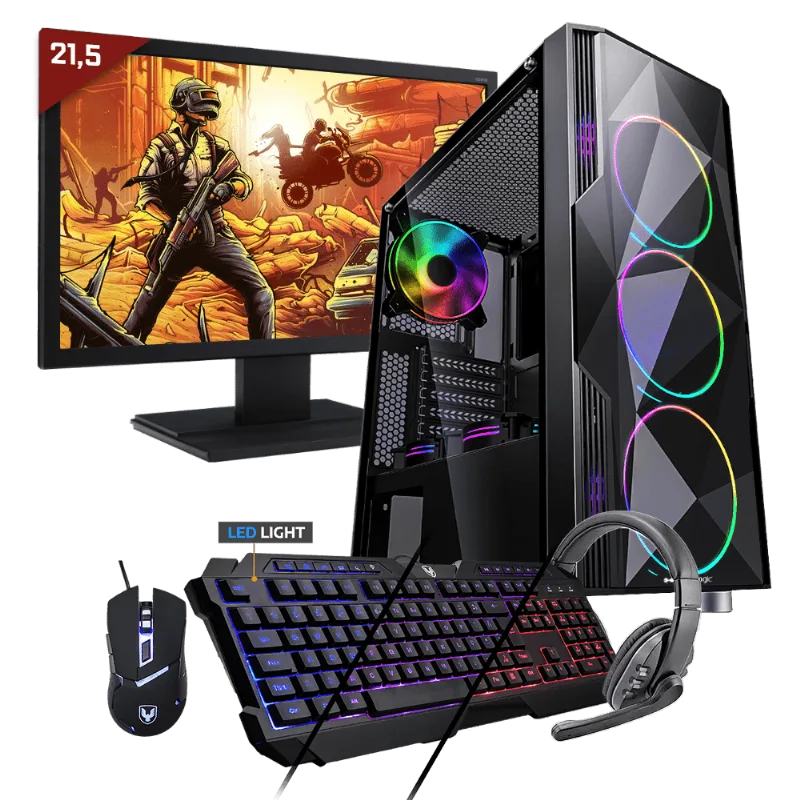 Kit Pc Gamer Neologic Start NLI81692 Ryzen 5 3400G 8GB (Radeon Vega 11 Integrado) 1TB + Monitor 21,5
