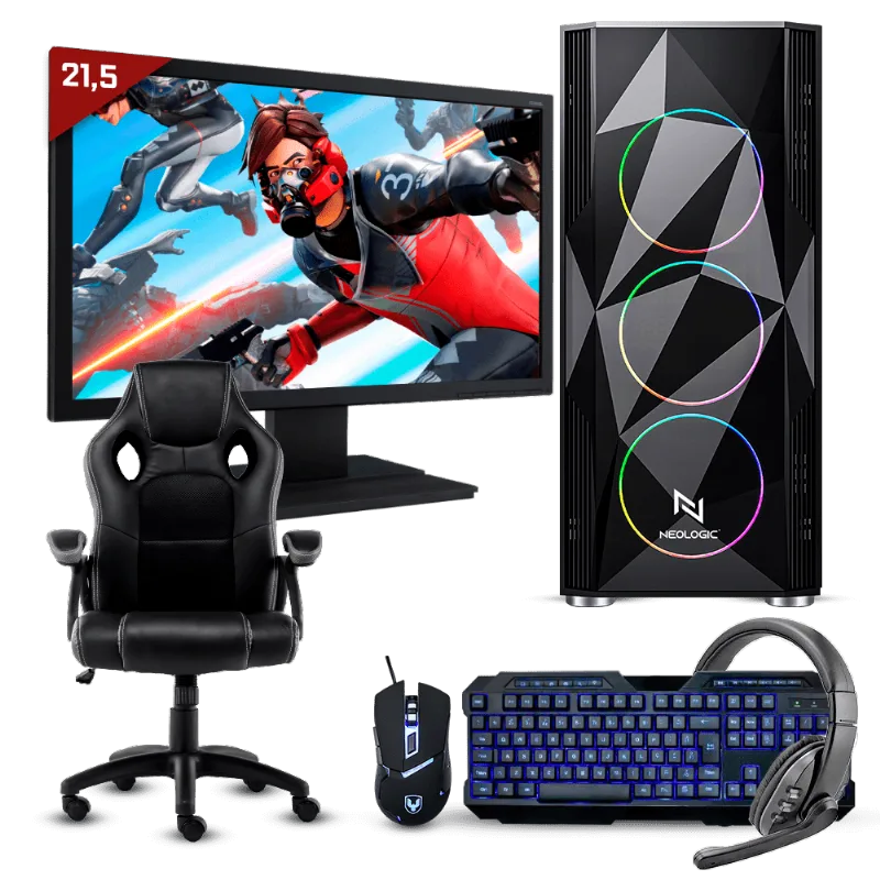 Pc Gamer Completo Neologic Start NLI81693 Ryzen 3 2200G 8GB (Radeon Vega 8 Integrado) 1TB + Cadeira Gamer