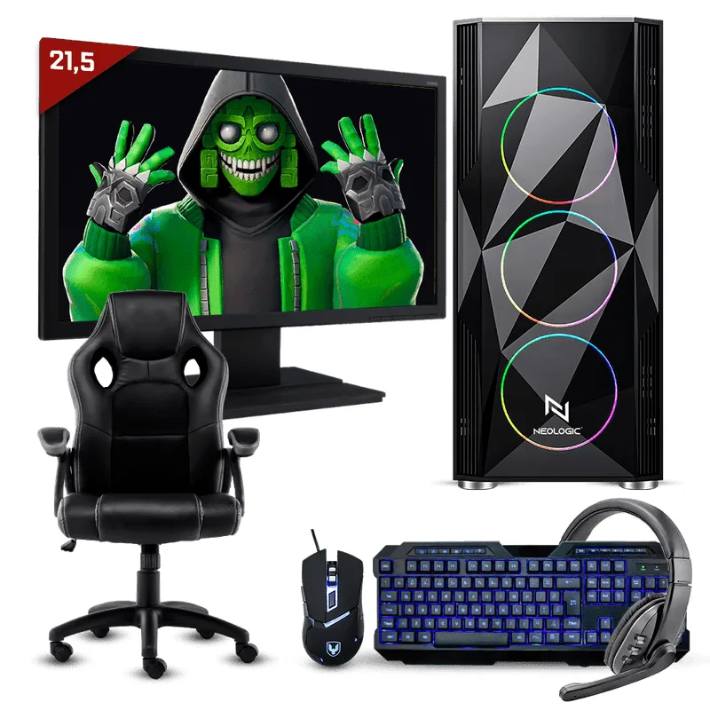 Pc Gamer Completo Neologic Start NLI81695 Ryzen 3 3200G 8GB (Radeon Vega 8 Integrado) 1TB + Cadeira Gamer