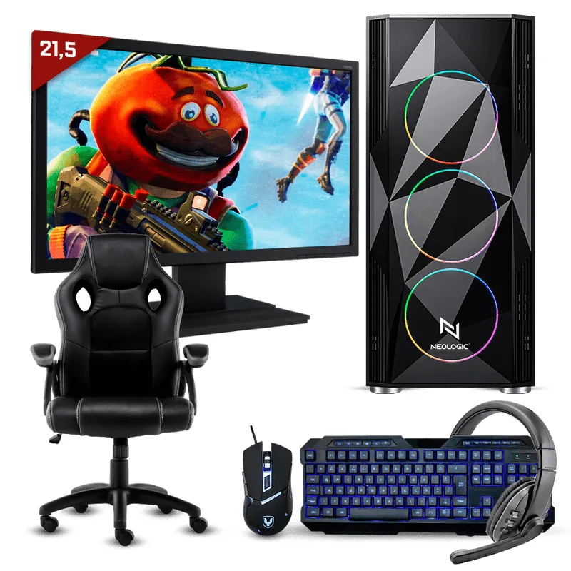Pc Gamer Completo Neologic Start NLI81696 Ryzen 5 3400G 8GB (Radeon Vega 11 Integrado) 1TB + Cadeira Gamer