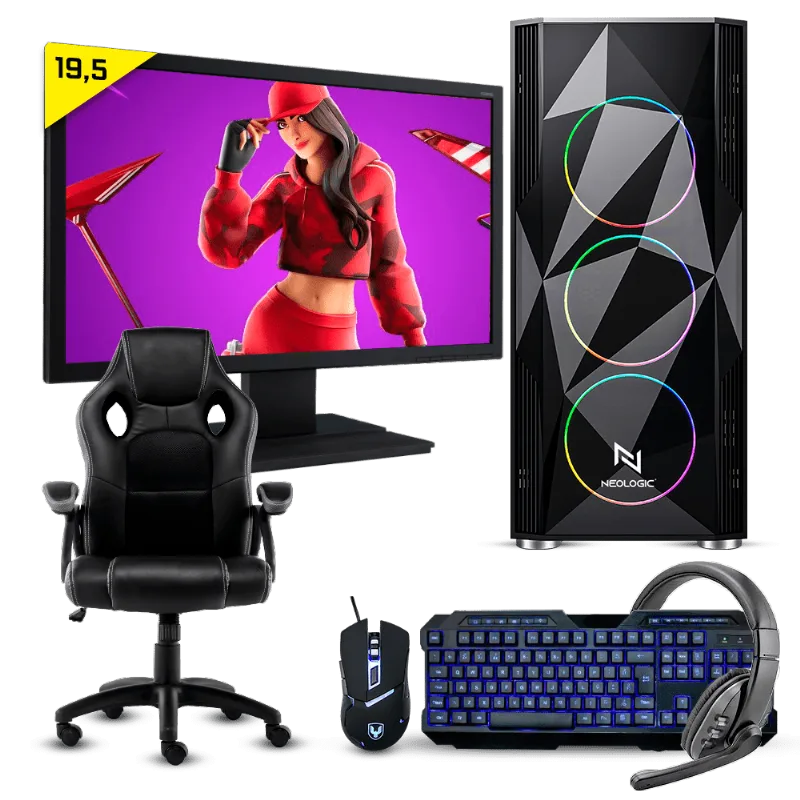 Pc Gamer Completo Neologic Start NLI81699 Ryzen 3 3200G 8GB (Radeon Vega 8 Integrado) 1TB + Cadeira Gamer
