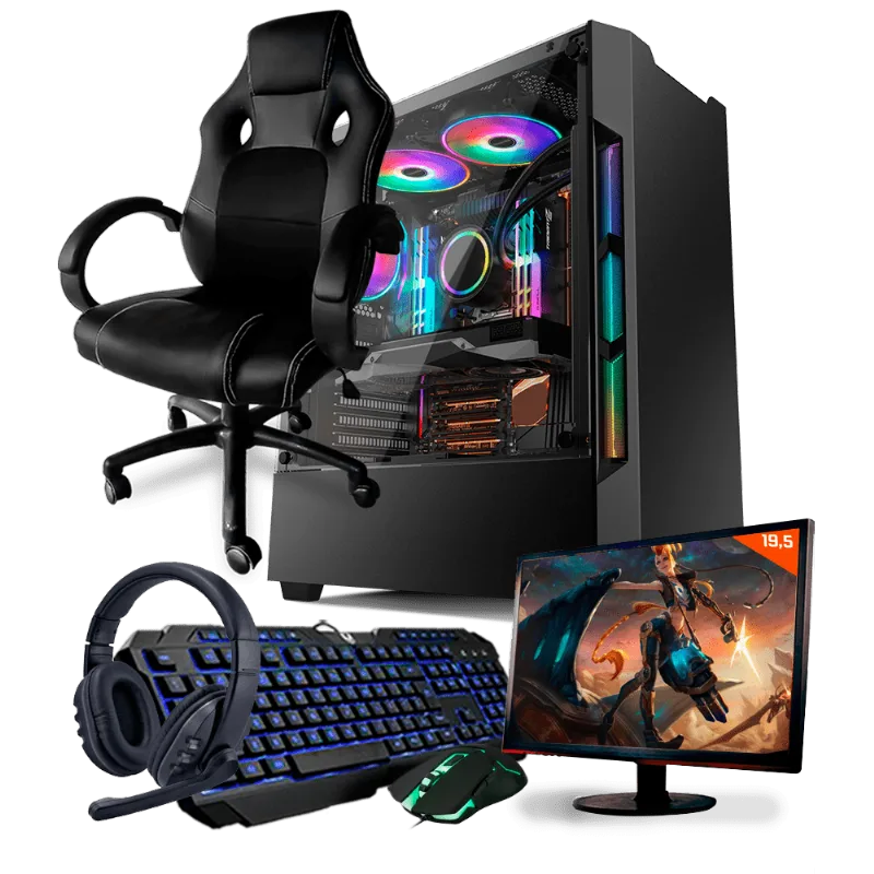 Pc Gamer Completo Neologic Start NLI81836 AMD 3000G 8GB (Radeon Vega 3 Integrado) 1TB + Cadeira Gamer