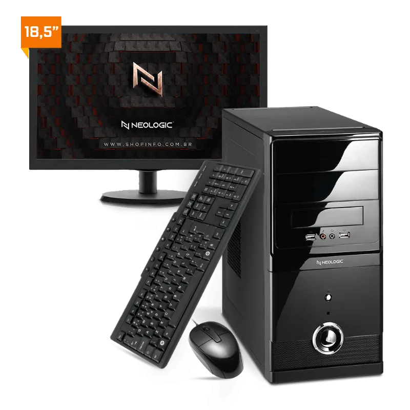 Kit - Computador Neologic NLI81995 Intel Dual Core J1800 4GB SSD 120GB + Monitor 18,5