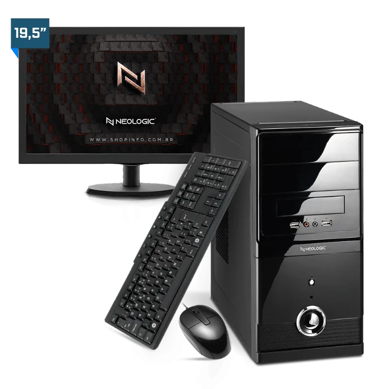 Kit - Computador Neologic NLI81996 Intel Dual Core J1800 4GB SSD 120GB + Monitor 19,5