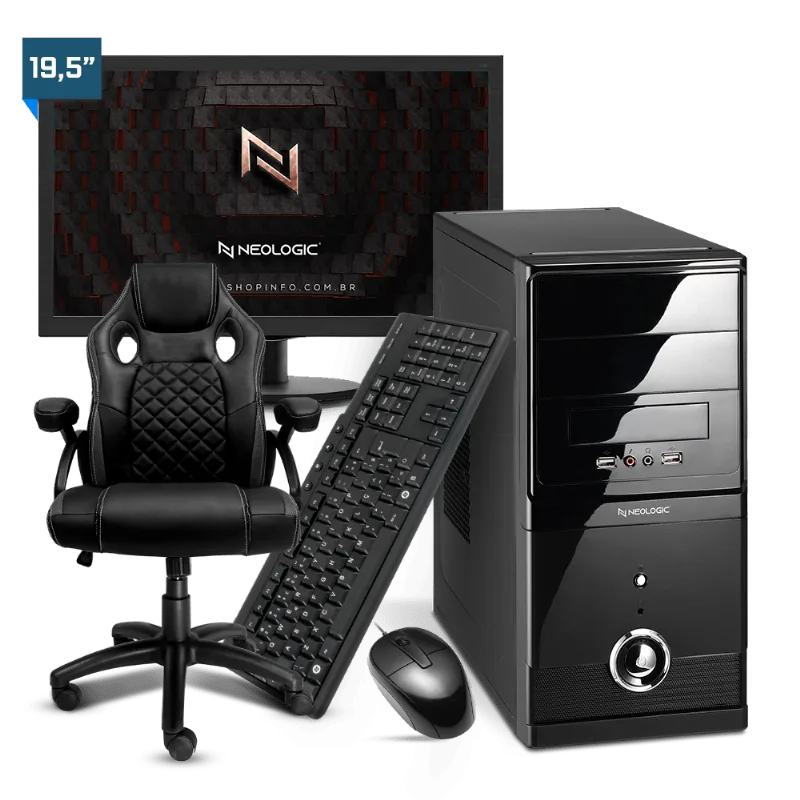 Computador Completo Neologic NLI81999 Intel Dual Core J1800 4GB SSD 120GB + Cadeira