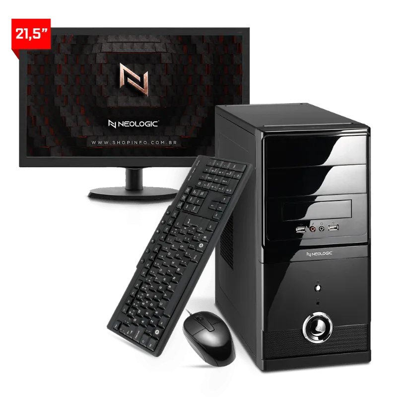 Kit - Computador Neologic NLI82005 Intel Dual Core J1800 8GB SSD 120GB + Monitor 21,5