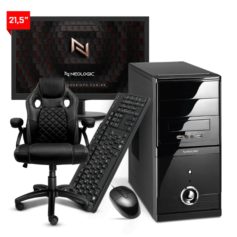 Computador Completo Neologic NLI82008 Intel Dual Core J1800 8GB SSD 120GB + Cadeira