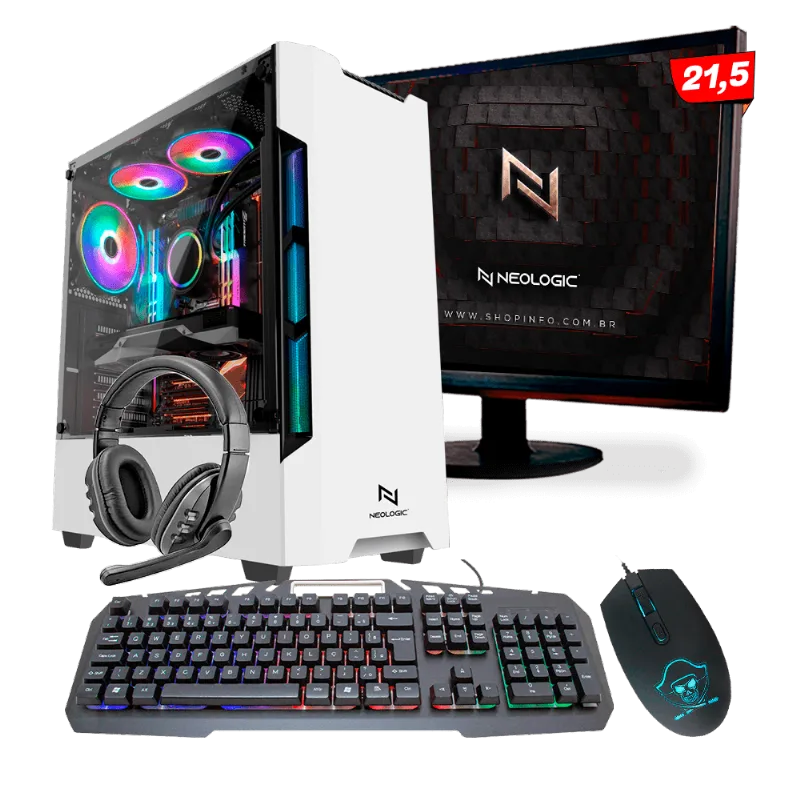 KIT - Pc Gamer Neologic Start NLI82110 Ryzen 3 2200G 8GB (Radeon Vega 8 Integrado) SSD 240GB + Monitor 21,5