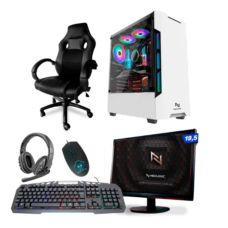 KIT - Pc Gamer Neologic Start NLI82111 Ryzen 3 2200G 8GB (Radeon Vega 8 Integrado) SSD 240GB + Cadeira Gamer