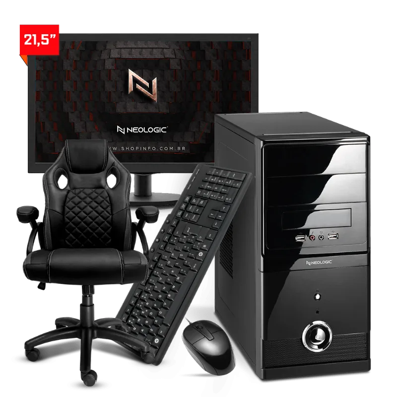 Kit - Computador Neologic NLI82158 Ryzen 3 2200G 8GB SSD 120GB + Cadeira