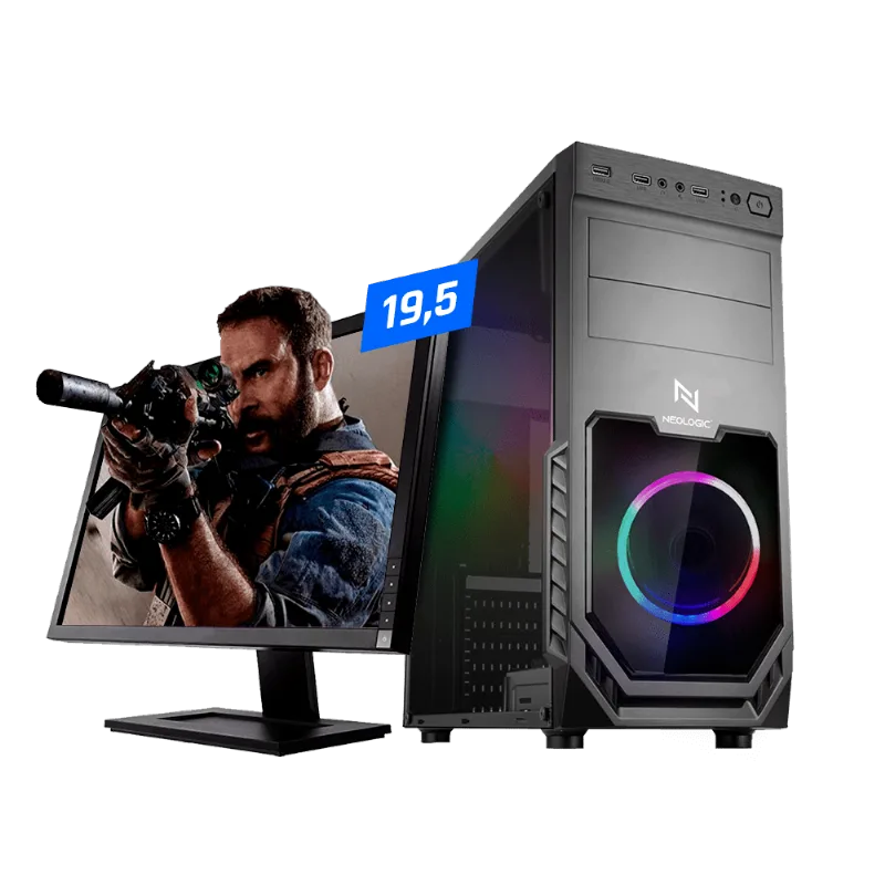 Pc Gamer Neologic NLI82346 AMD Ryzen 3 (Placa de vídeo Radeon VEGA 8) 8GB DDR4, SSD 120GB 400W 80 PLUS + Monitor 19,5
