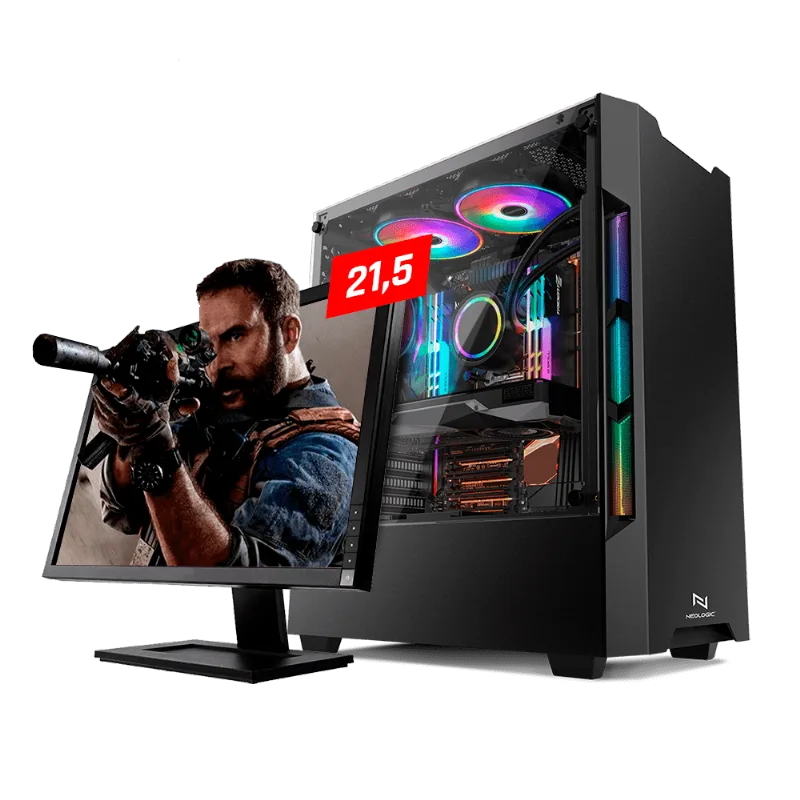 Pc Gamer Neologic NLI82353 Intel i5-9400F (GTX 1050TI 4GB) 16GB DDR4, 1TB 400W 80 PLUS + Monitor 21,5