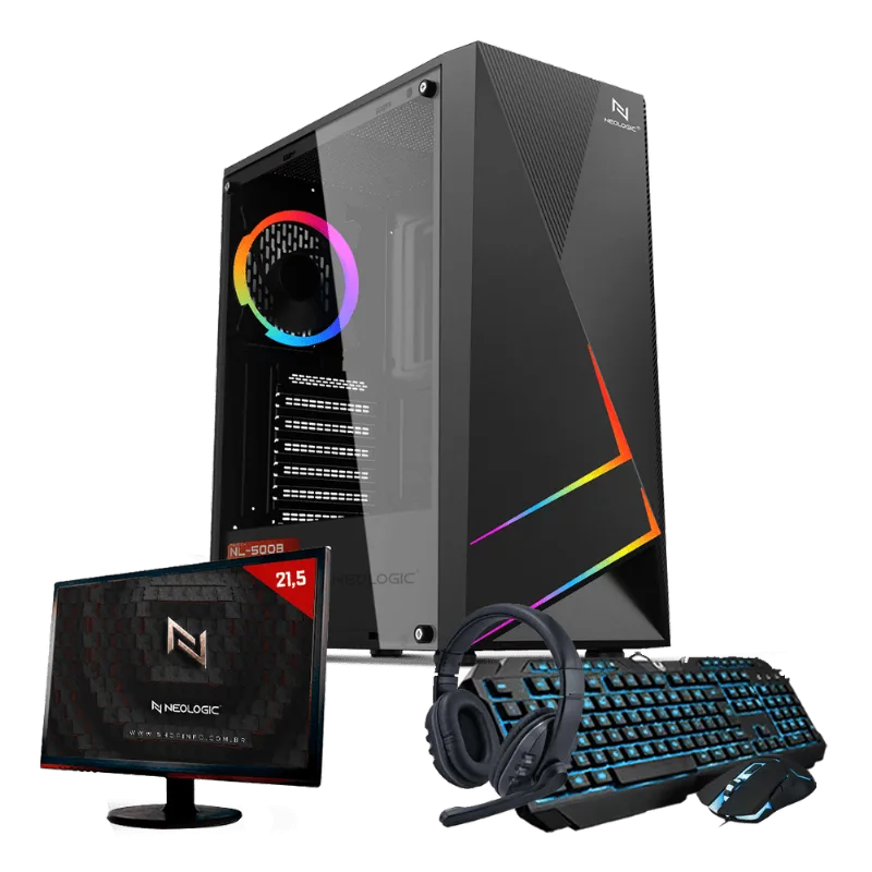 Kit - PC Gamer Start NLI82517 AMD 3000G 8GB (Radeon Vega 3 Integrado) SSD 240GB 400W 80 Plus + Monitor 21,5