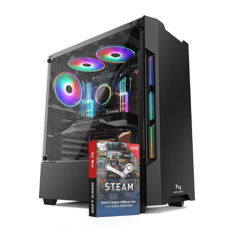 Pc Gamer Neologic NLI82683 Intel i5-9400F 8GB DDR4 (GTX 1650 4GB) HD 1TB 400W 80 Plus + Gift Card Steam 75