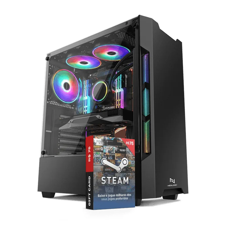 Pc Gamer E-Sports Neologic NLI82686 Intel i5-10400F 8GB (GTX 1660 6GB) HD 1TB + Gift Card Steam 75