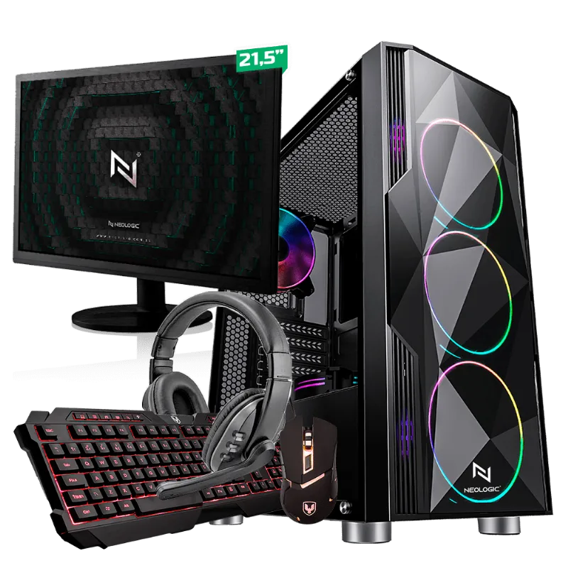 KIT - Pc Gamer Start NLI82913 AMD 320GE 16GB (Vega 3 Integrado) SSD 240GB + Monitor 21,5