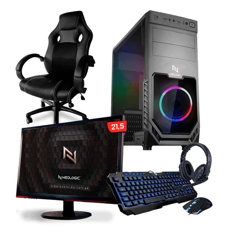 Pc Gamer Completo Start NLI82945 AMD 320GE 8GB (Vega 3 Integrado) 1TB + Cadeira Gamer