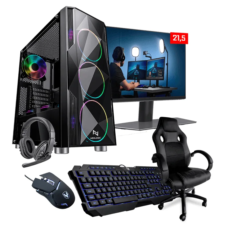 Pc Gamer Completo Start NLI82959 AMD 320GE 8GB (Vega 3 Integrado) SSD 120GB + Cadeira Gamer