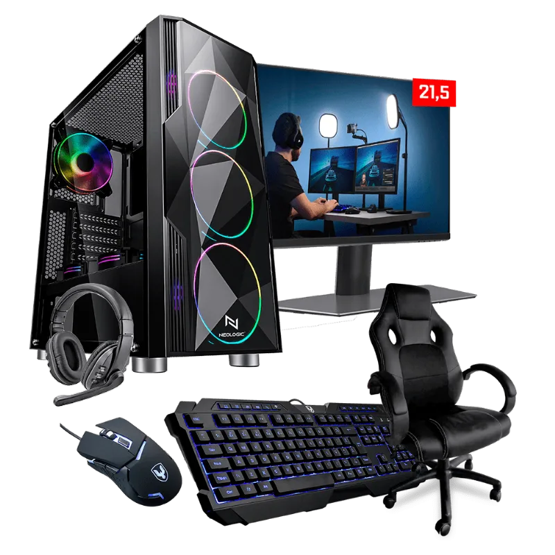 Pc Gamer Completo Start NLI82961 AMD 320GE 16GB (Vega 3 Integrado) SSD 240GB + Cadeira Gamer