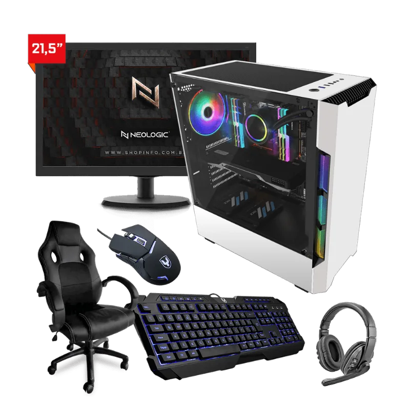 Pc Gamer Completo Start NLI82965 AMD 320GE 8GB (Vega 3 Integrado) SSD 120GB + Cadeira Gamer