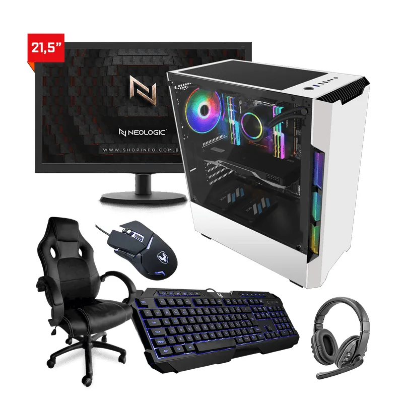 Pc Gamer Completo Start NLI82968 AMD 320GE 16GB (Vega 3 Integrado) SSD 120GB + Cadeira Gamer