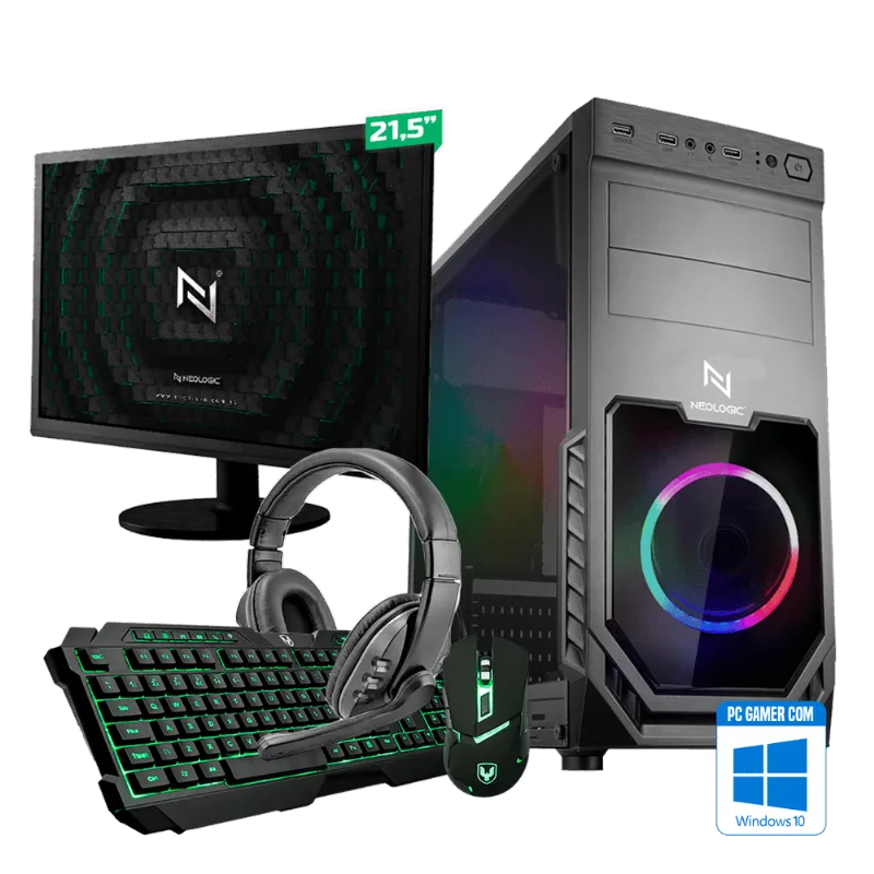 Kit - Pc Gamer Neologic Start NLI82987 AMD 3000G 8GB (Radeon Vega 3 Integrado) 1TB 500W 80 Plus + Monitor 21,5 + Windows 10
