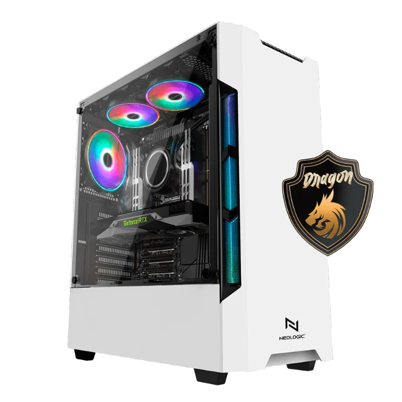 PC Gamer Neologic Dragon White NLI83180 Intel i5 10400F 8GB (RTX 3060 12GB) SSD 240GB 600W 80 Plus