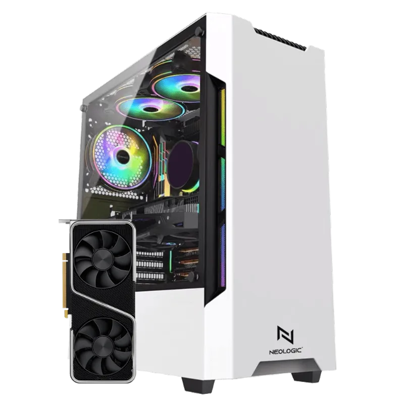 PC Gamer Intel i5 10400F 16GB (RTX 3060 12GB) SSD 240GB 600W 80 Plus, Neologic Dragon White - NLI83181