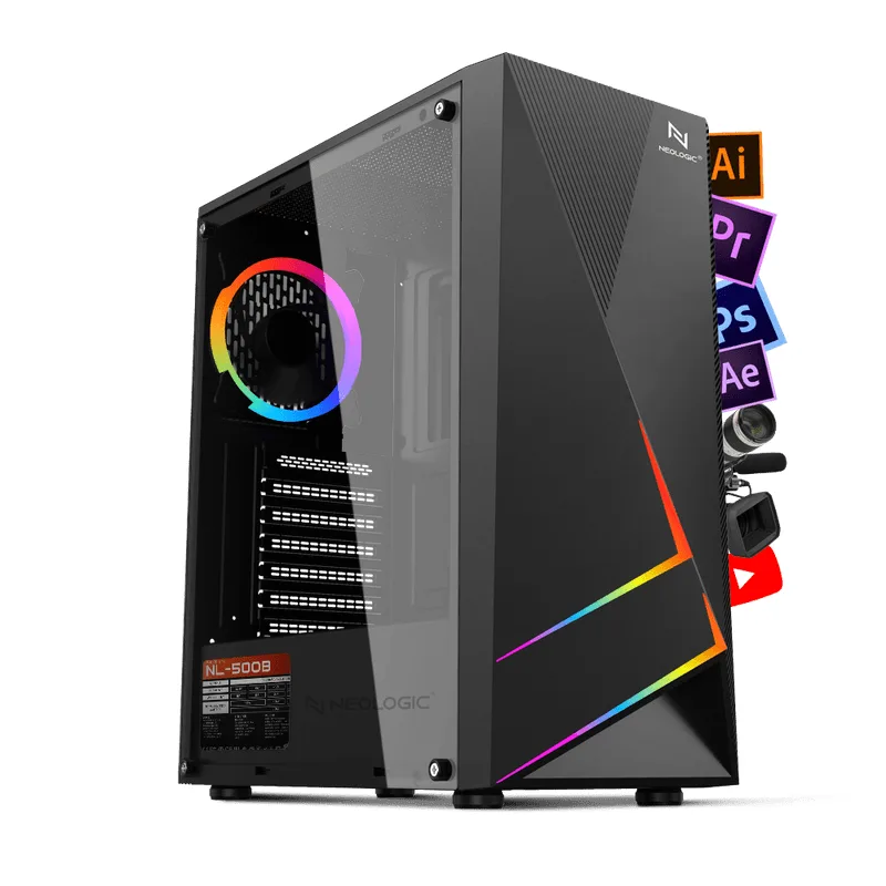 PC Intel i7 10700F 16GB (GTX 1660 SUPER) HD 1TB + SSD 240GB 500W 80 Plus, Neologic Para Edição - NLI83282