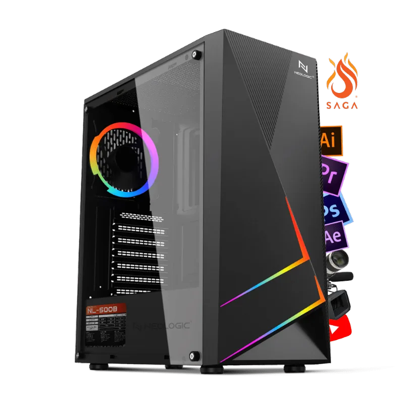 PC Intel i5 10400F 16GB (GTX 1650 4GB) 1TB + SSD 240GB 500W 80 Plus, Neologic By Saga 2D - NLI83350