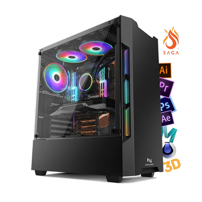 PC Intel i5 10400F 16GB (GTX 1660 Super 6GB) 1TB + SSD 240GB 500W 80 Plus, Neologic By Saga 3D - NLI83353