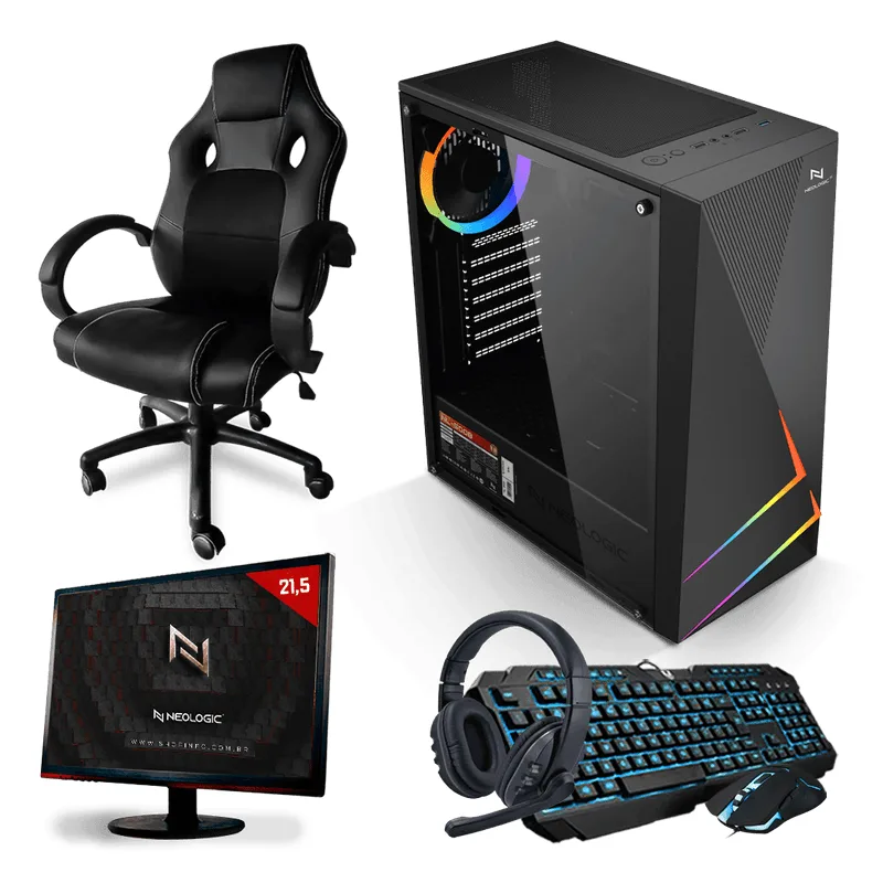 PC GAMER COMPLETO NEOLOGIC NLI83469 AMD RYZEN 5 5600G 16GB (RADEON VEGA 7 INTEGRADO) SSD 120GB M.2 500W 80 PLUS + CADEIRA