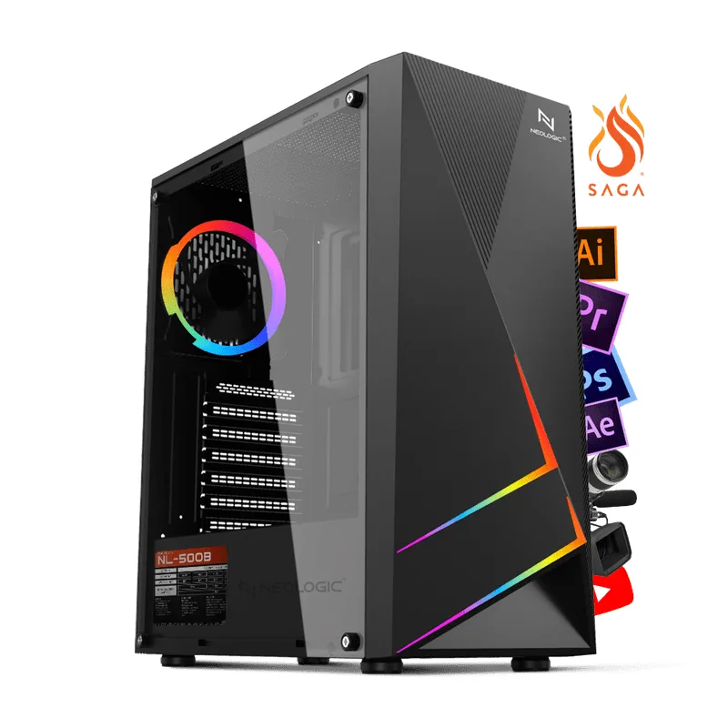 PC Intel i5 10400F 16GB (GTX 3050 4GB) SSD 480GB 600W 80 Plus, Neologic By Saga 2D - NLI83646