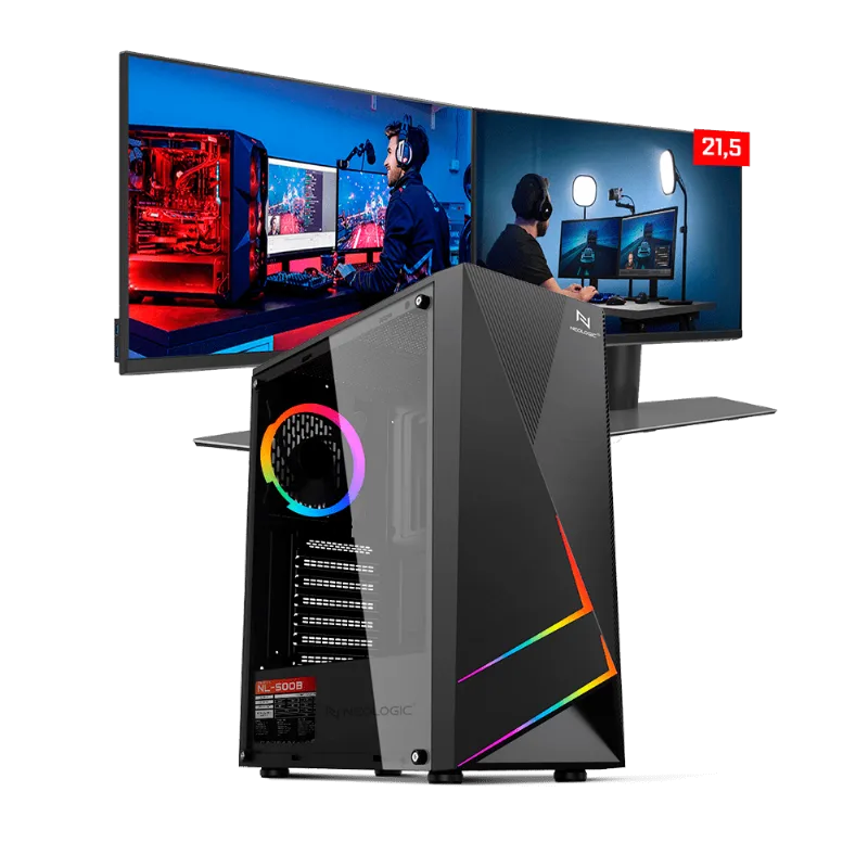 PC GAMER NEOLOGIC STREAMER NLI83660 INTEL I5 10400F 16GB (GTX 1050TI 4GB) SSD 240GB + HD 1TB 400W 80 PLUS + 2 MONITORES 21,5