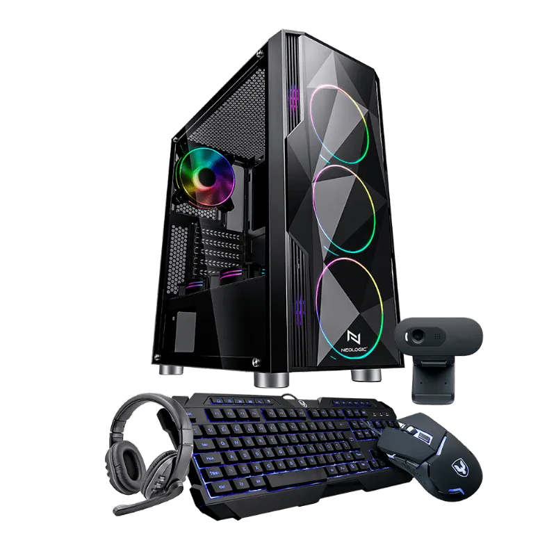 Kit - PC Gamer Intel i5 10400F 16GB (GTX 1650 4GB) SSD 240GB + HD 1TB 500W 80 Plus, Neologic Streamer - NLI83663