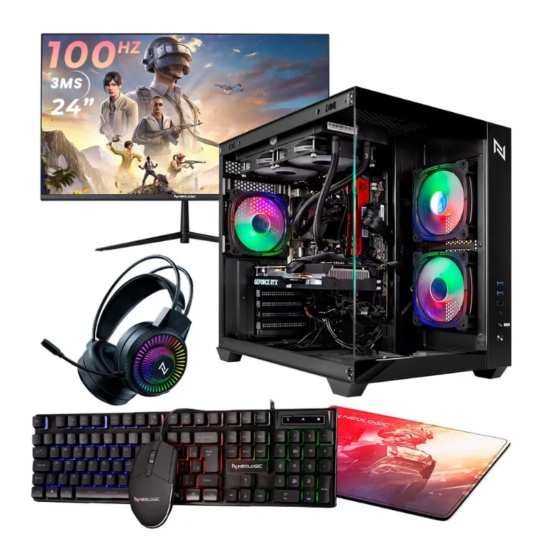 Pc gamer completo ryzen 5 5600GT, 16GB 3200MHZ (radeon vega 7), ssd 480GB M.2, 500W 80 plus, monitor