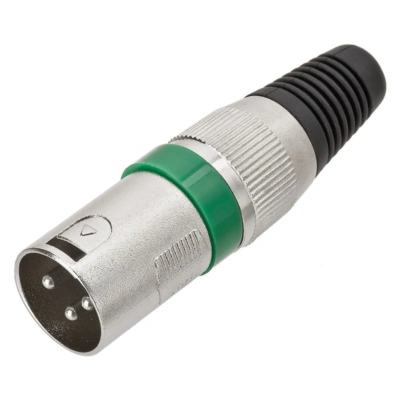 Conector XLR Macho Profissional Verde
