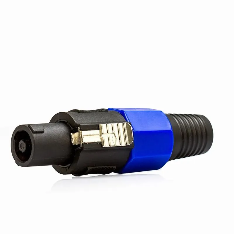 Kit 5 Plugs Speakon Macho 4 Vias c/ Trava e Rabicho