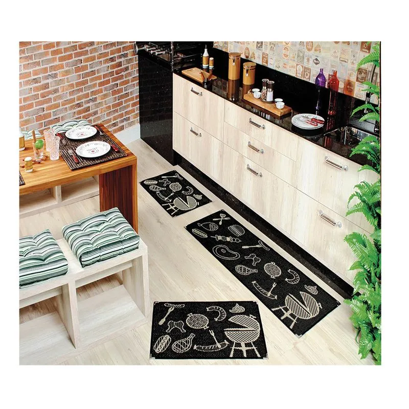 Tapete Sisal Cozinha 03 Peças