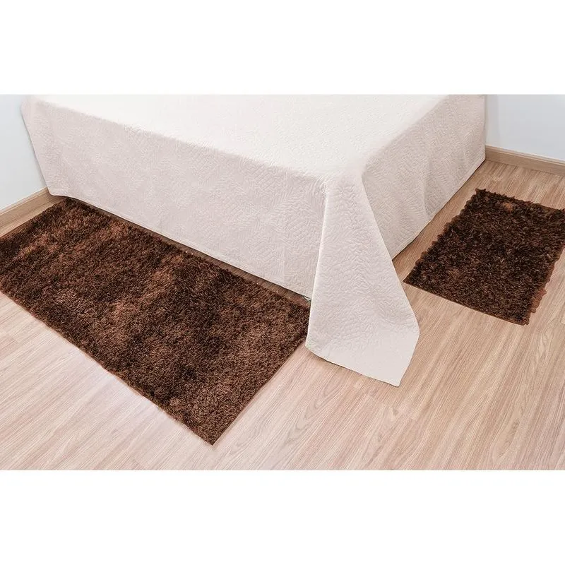 Tapete Fio De Seda 50Cmx90Cm Marrom
