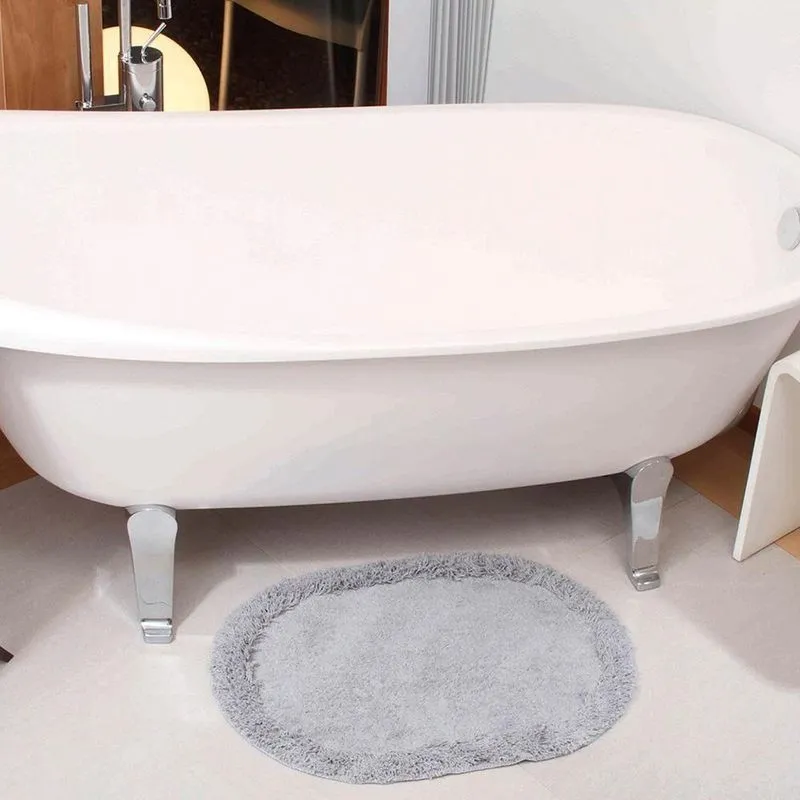 Tapete Soft Oval 70x52cm Cinza