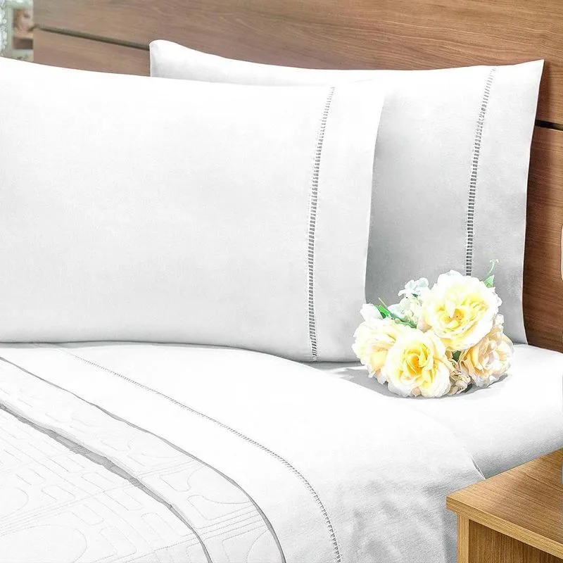 Lençol Avulso Elástico Percal Cama King Branco