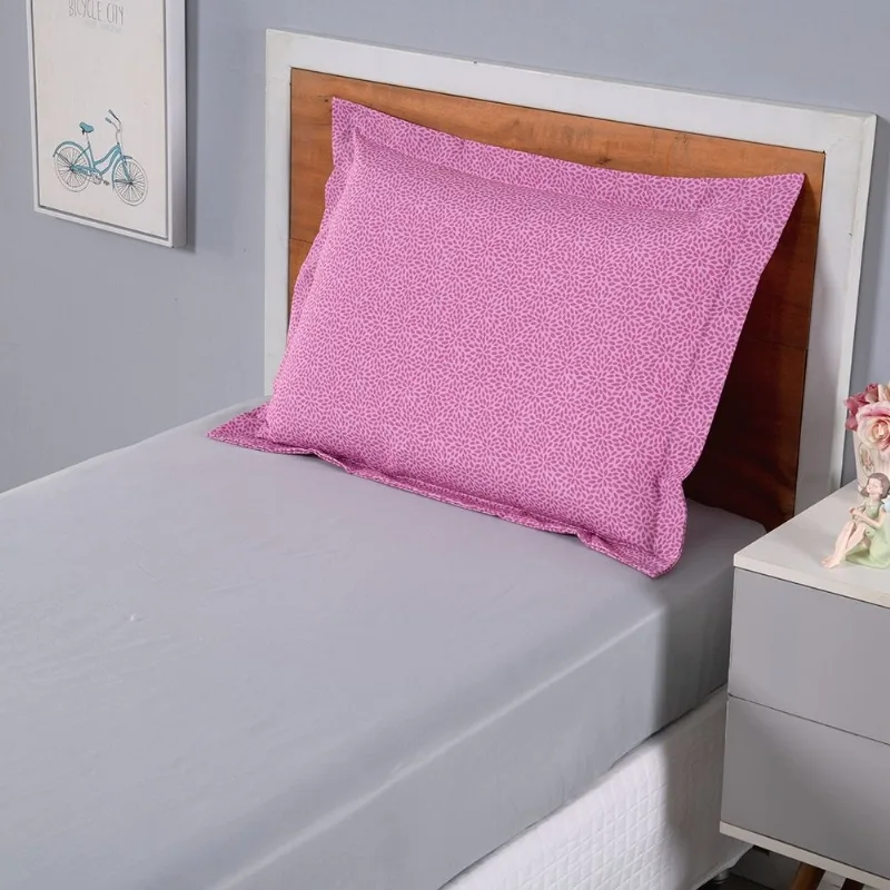 Fronha Estampada Infantil Joy 1 Peça 70cm X 50cm 80% Algodão / 20% Poliéster Percal 180 Fios Pink
