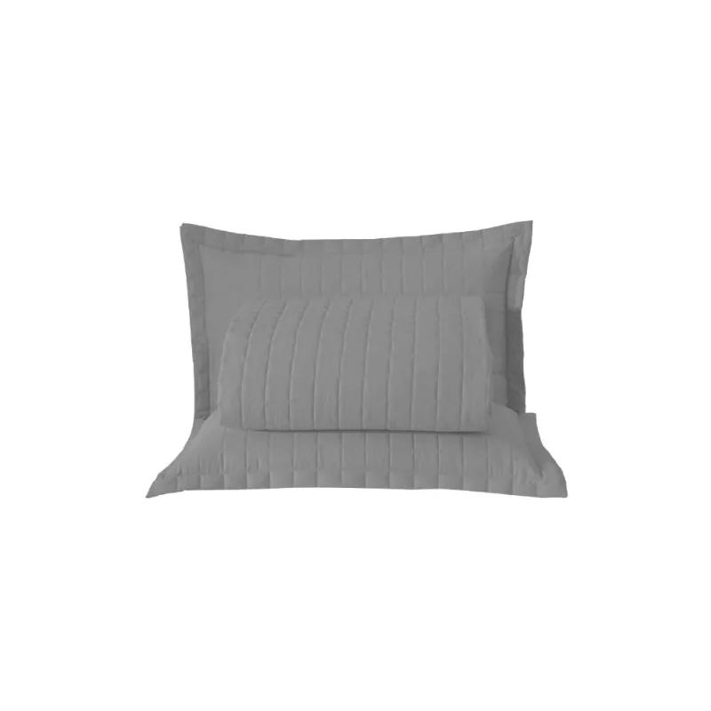 Kit Cobre Leito Matelado Copacabana 3 Peças Queen 100% Poliéster Percal 300 Fios - Cinza