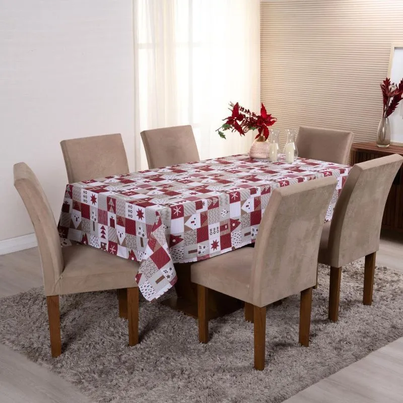 Toalha De Mesa 1,45m 4 Lugares Estampa Digital Natal Est 2