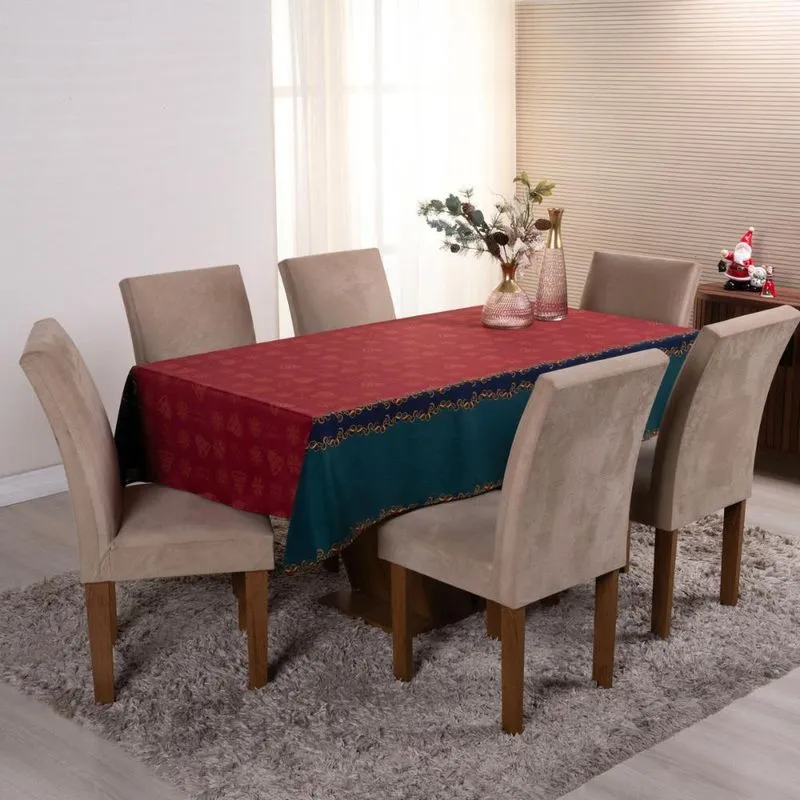 Toalha De Mesa 2,50m 8 Lugares Tecido Oxford Natal Estampa 3